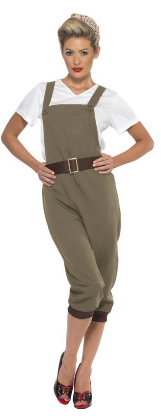 WW2 Land Girl Costume Khaki