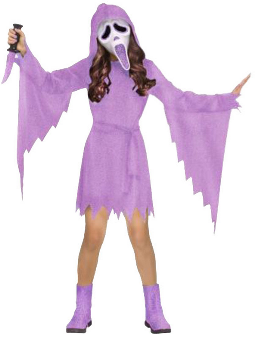 Ghost Face Scream Costume Fun World Official Girls Scream Fancy Dress + Mask