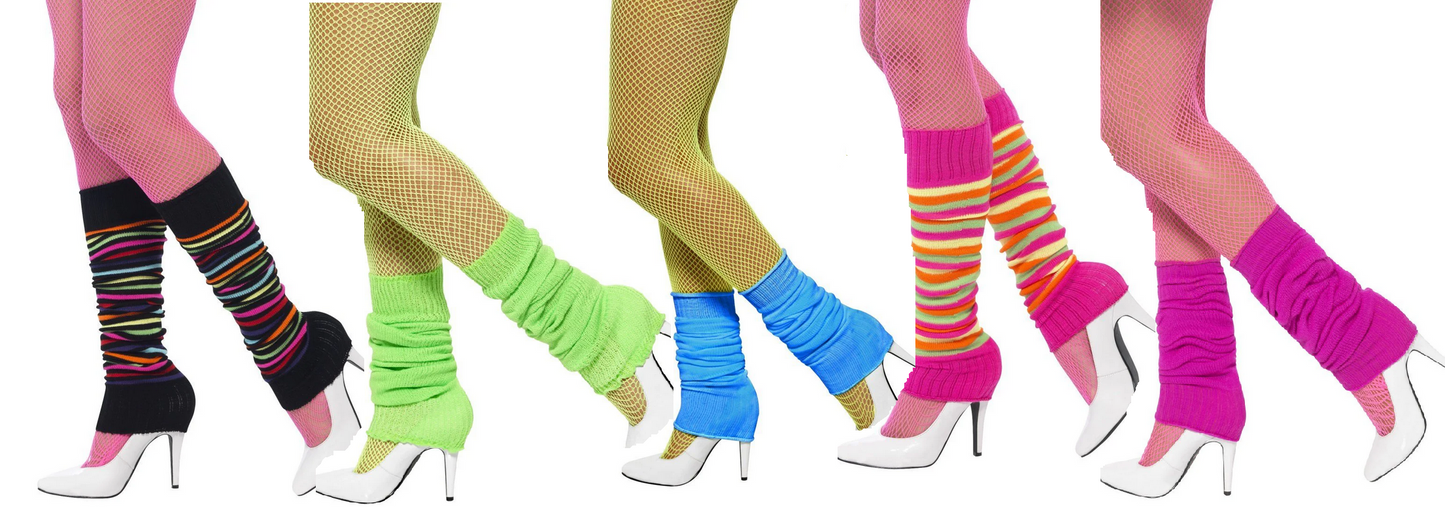 80s Leg Warmers Ladies Rewind 1980s Retro Neon Fancy Dress Accessory