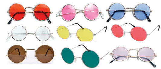 60s 70s Hippie John Lennon Glasses Fancy Dress Costume Accessory Specs Hippy