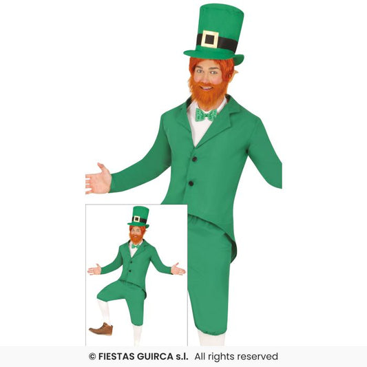 Mens Leprechaun St Patricks Day Irish Mascot Adults Fancy Dress Costume S-XL