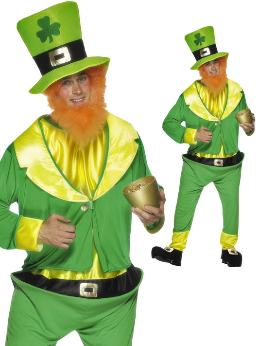 Leprechaun Mens Green Irish Leprechaun Costume St Patricks Day Fancy Dress