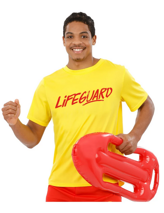 Lifeguard Costume Mens Beach 80s Film Star Fancy Dress Outfit Adults T Shirt
