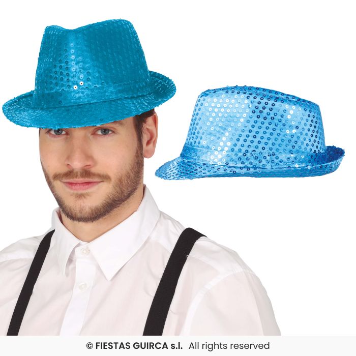 Sequin Hats Showtime Fancy Dress Fedora Hat Mens Ladies Musical Show