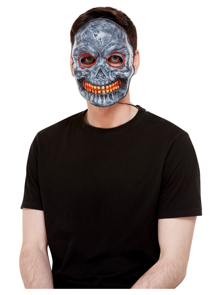 Skeleton Mask, Light Up, Grey
