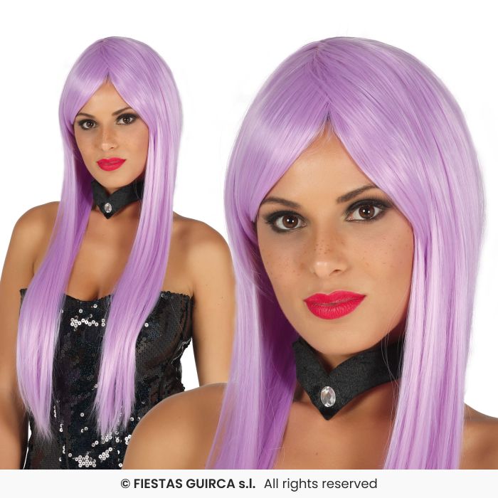 Ladies Long Straight Wig With Fringe Colour Fancy Dress Wig Adults