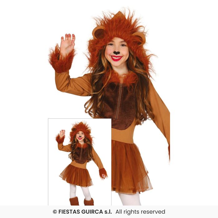 Deluxe Lion Costume Girls Zoo Animal Fancy Dress Outfit Deluxe Kids Age 3-12