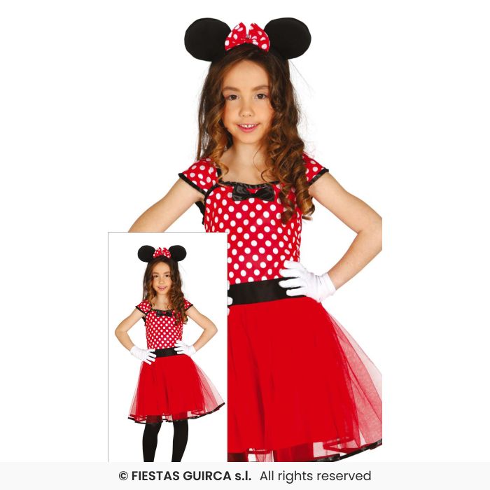 Little Mouse Costume Girls Minnie Fairytale Storybook Fancy Dress Outfit Age 3-12