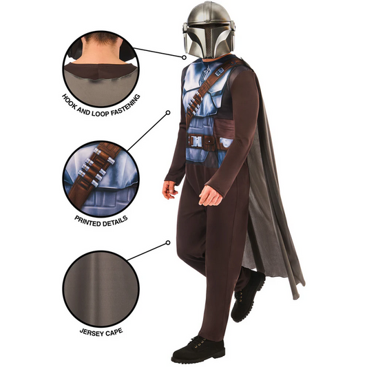 Star Wars Official Mandalorian Mens Fancy Dress Costume + Mask