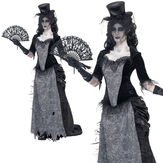 Black Widow Costume Ghostly Town Adult Zombie Ladies Halloween Bride Outfit