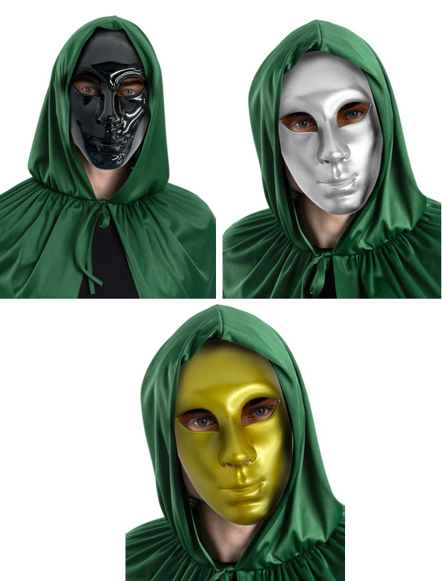 Robot Mime Masquerade Mask Halloween Fancy Dress Mens Ladies Game Show Mask