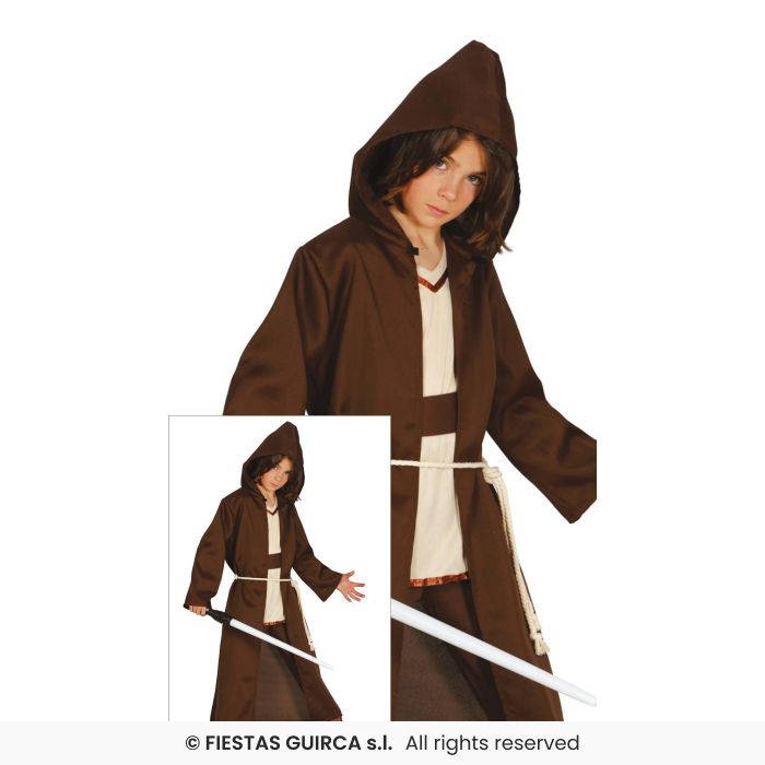 Master Jedi Robe Kids Science Fiction Fancy Dress Wars Outfit Boys Girls Age 3-12