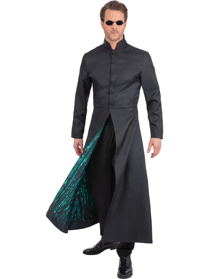 The Matrix Neo Costume Mens Official Licensed Fancy Dress Outfit Halloween