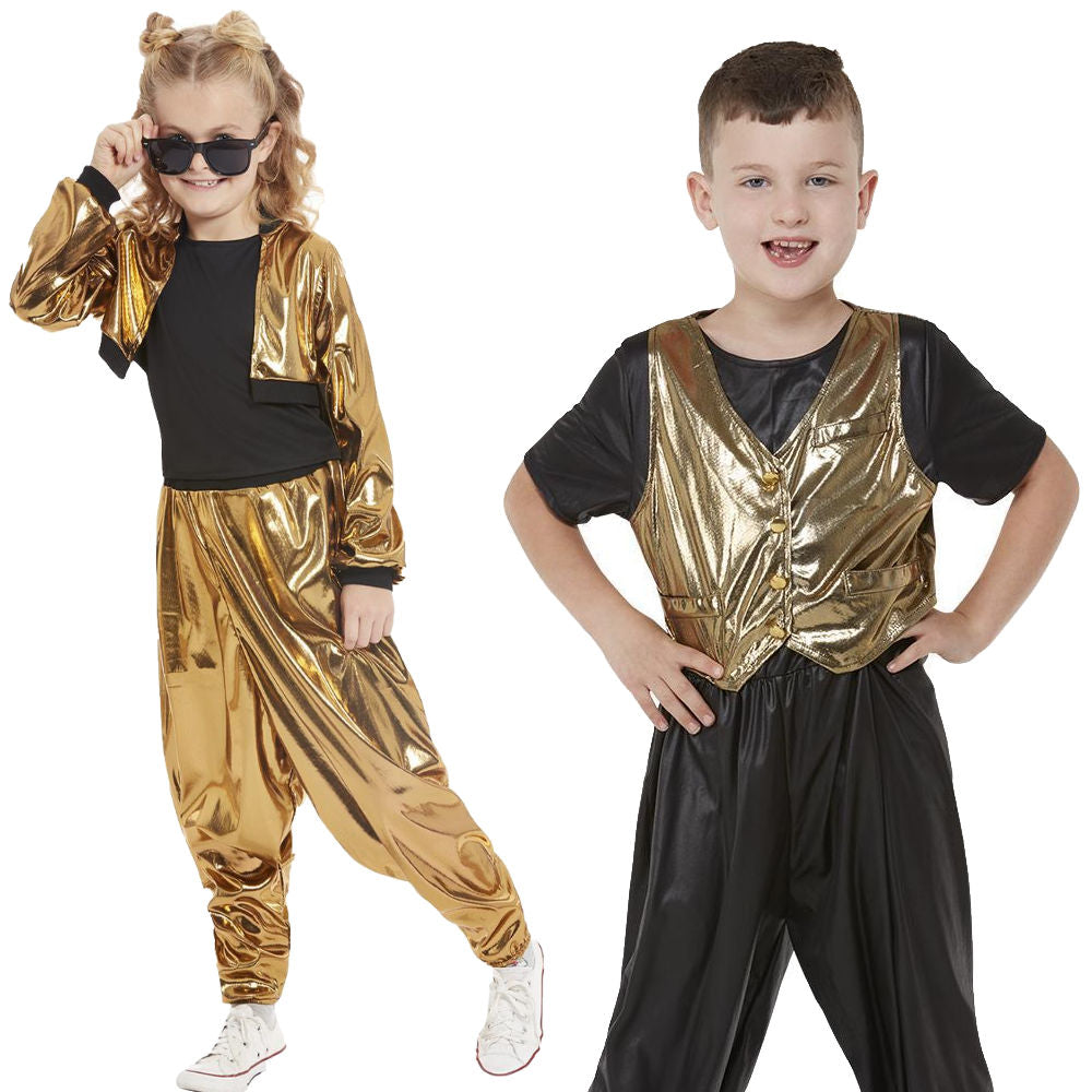 Boys Girls 1980s Hammer Time Costume MC Hammer Celebrity Fancy Dress C ...