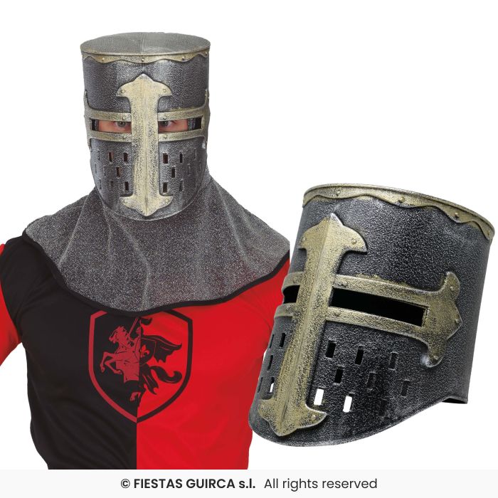 Medieval Knights Helmet Adults Fancy Dress Silver PVC Gladiator Hat