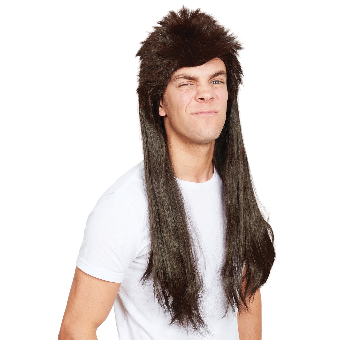 Mullet Wig Long Brown