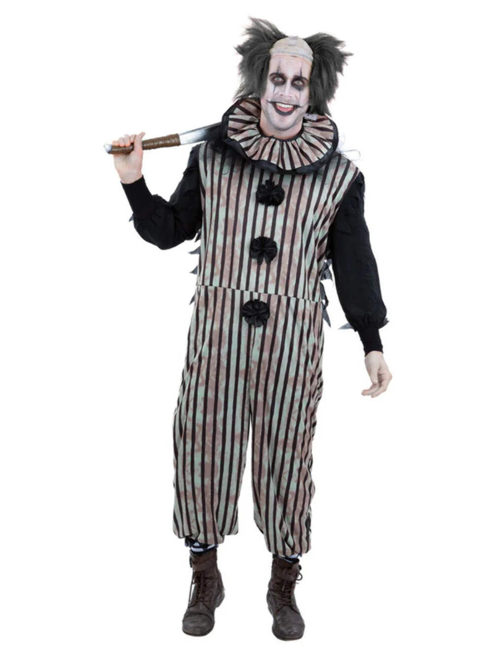 Dark Vintage Clown Adults Halloween Scary Clown Fancy Dress Outfit Adults Kids