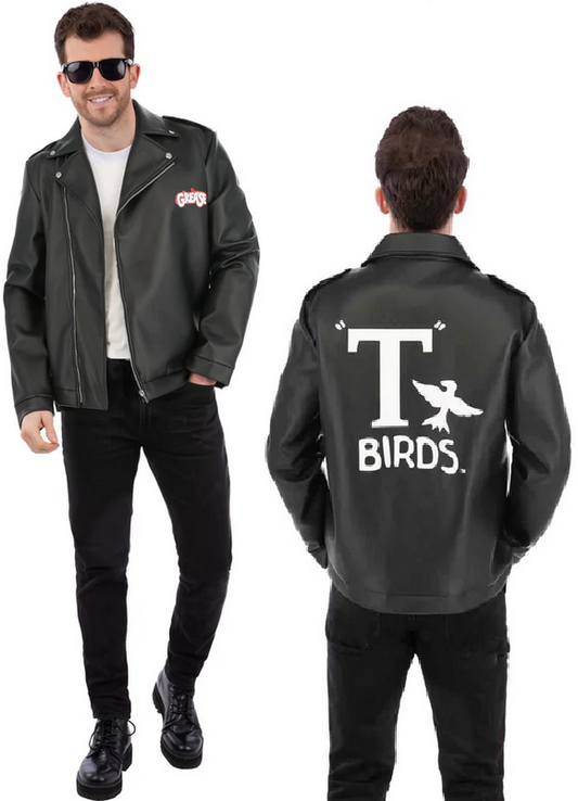 Grease T-Bird Jacket Mens Danny T Bird 1950s 50s Fancy Dress Costume Outfit