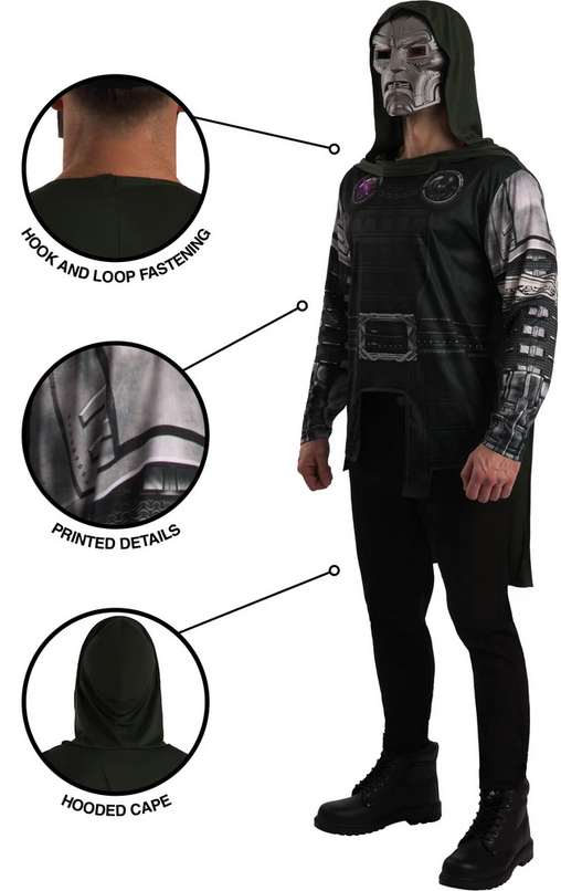 Avengers Doomsday Dr Doom Costume Adult Official Mens Superhero Fancy Dress