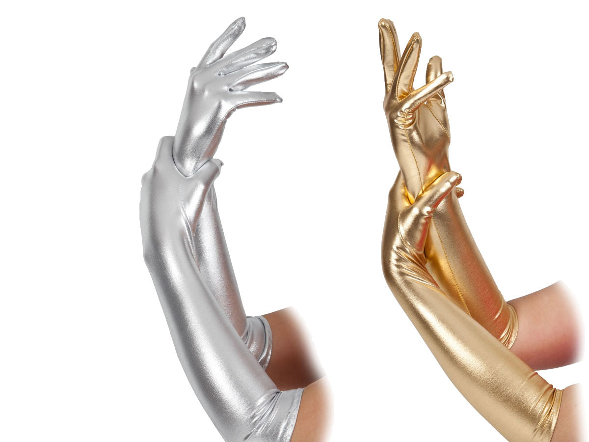 Metallic Gloves Elbow Length