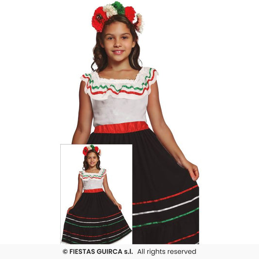 Mexican Dancer Costume Spanish Flamenco Girls Fancy Dress Outfit Age 3-12