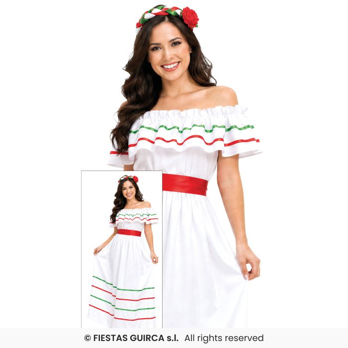 Mexican Costume Ladies National Dress Flamenco Dancer Fancy Dress UK 8-16