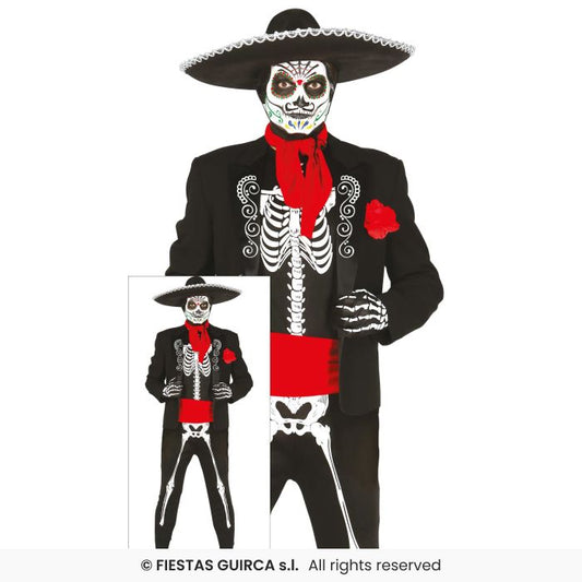 Mexican Mariachi Day Of The Dead Senor Mens Halloween Fancy Dress Costume