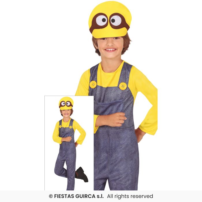 Yellow Helper Boys Factory Worker Fancy Dress Costume Boys Girls Outfit Age 3-12