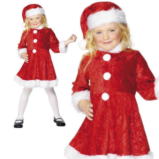 Girls Mini Miss Santa Costume
