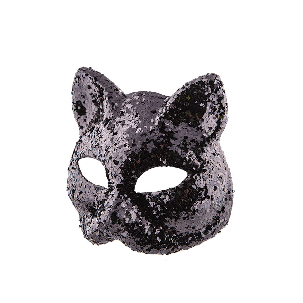 Black Glitter Cat Mask