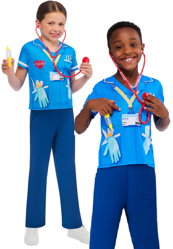 Modern Nurse Costume Kids Doctor Nurses Fancy Dress Outfit Boys Girls Age 3-10