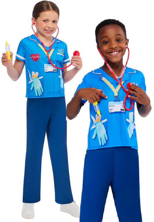Modern Nurse Costume Kids Doctor Nurses Fancy Dress Outfit Boys Girls Age 3-10