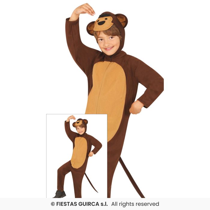 Little Monkey Costume Kids Book Day Zoo Animal Fancy Dress Outfit Boys Girls Age 3-12