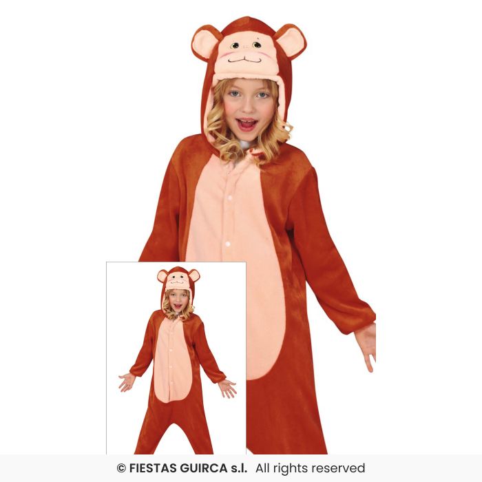 Monkey Pyjamas Costume Kids Book Day Zoo Animal Fancy Dress Outfit Boys Girls Age 3-12