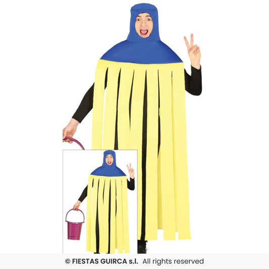 Mop Costume Clearner Adults Novelty Fun Fancy Dress Outfit Mens Ladies Large