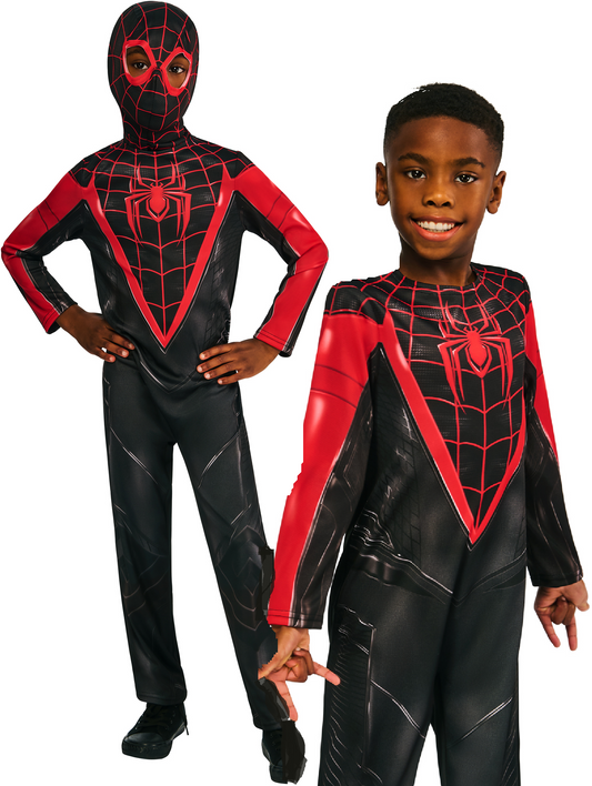 Miles Morales Gamerverse Child Costume Kids Superhero Spiderman Fancy Dress Outfit