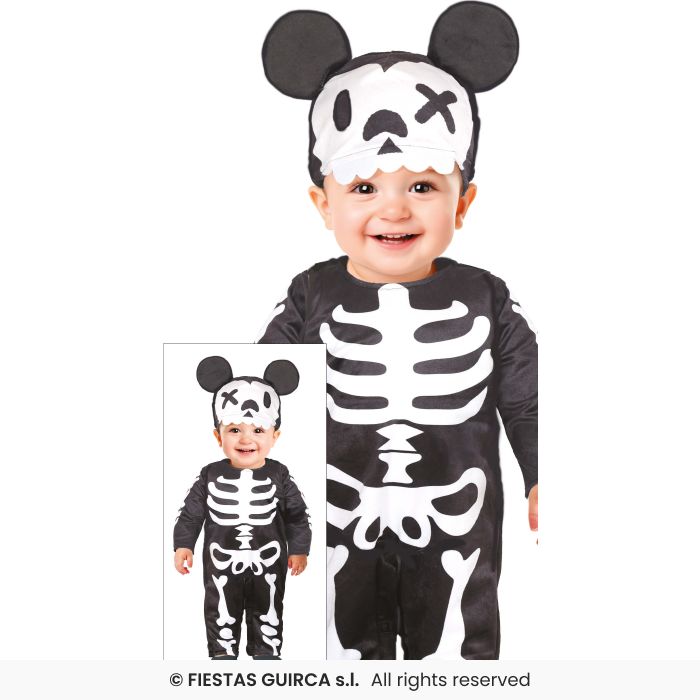 Mouse Skeleton Costume Childrens Halloween Fancy Dress Outfit Toddlers Age 1-2