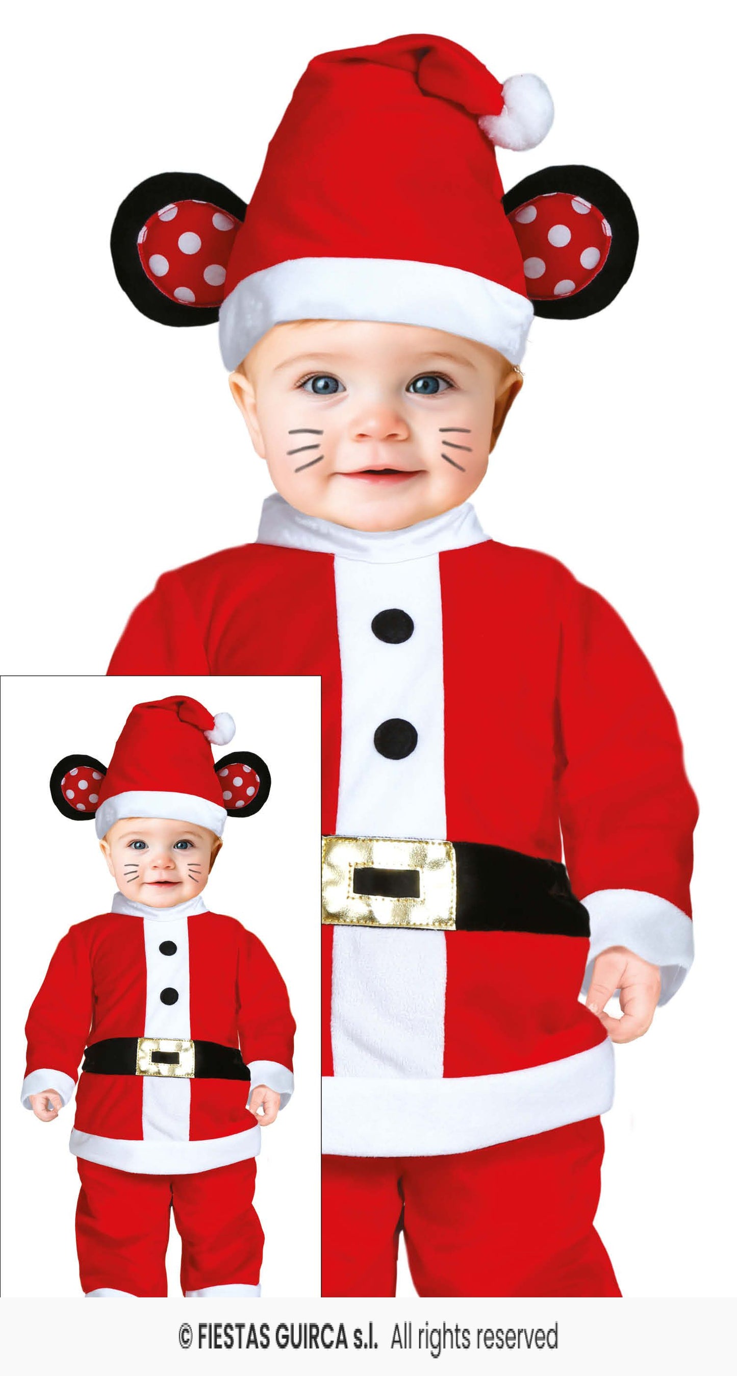 Santa Mouse Todders Fancy Dress Outfit Christmas Party Xmas Costume Age 1-2