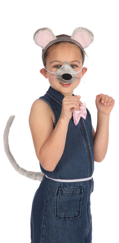 Mouse Set Childrens Fancy Dress Nose Book Day Accessory Kids Set