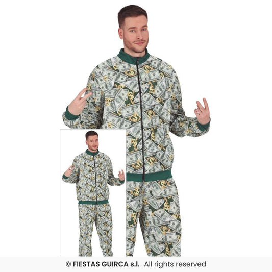 Mr Bills Tracksuit 80s Shellsuit Mens Retro Trackie Fancy Dress Costume M-XL