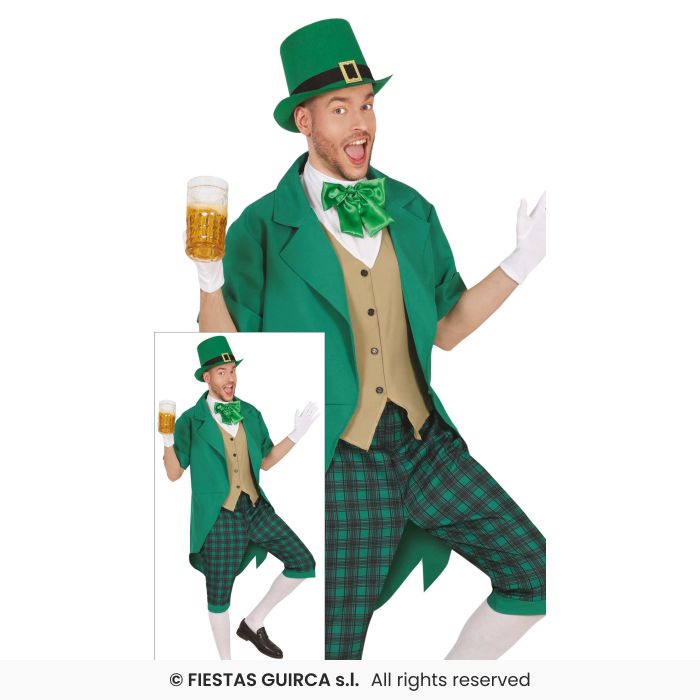 Mens Leprechaun Mr St Patricks Day Irish Mascot Adults Fancy Dress Costume S-XL