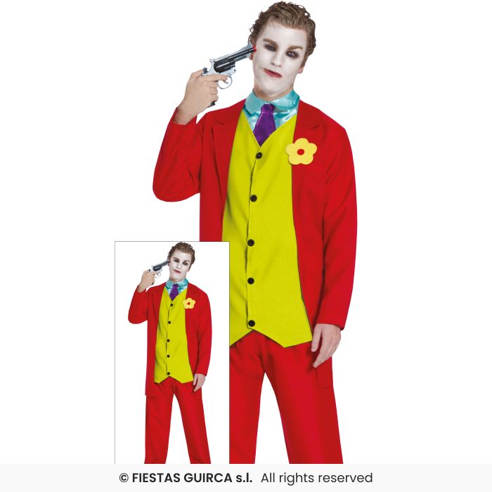 Mr Smile Joke Mens Fancy Dress Costume Adults Outfit Halloween Mens