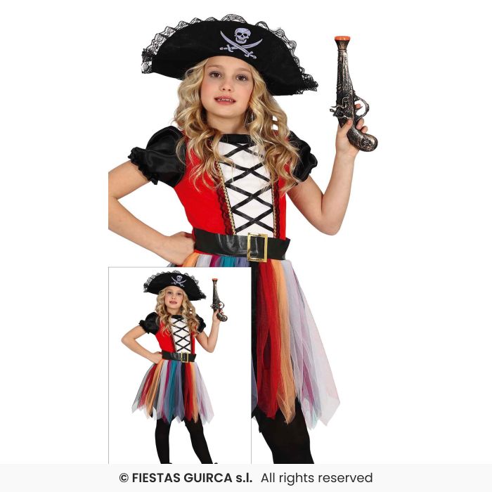 Girls Pirate Multi Costume Kids Pirates Fancy Dress Outfit Deluxe + Hat Age 3-13