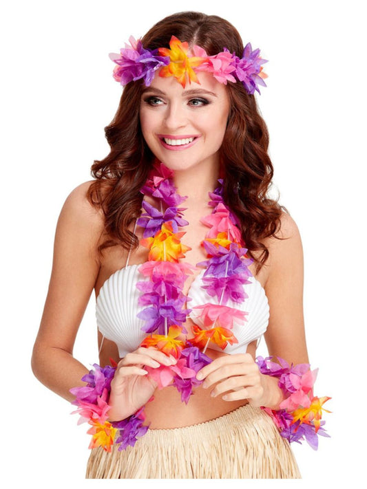 Hawaiian Hawaii Tropical Beach Hen Stag Party 5 Piece Fancy Dress Kit New