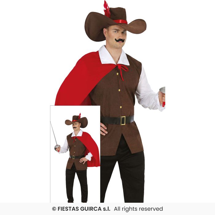 Sir Musketeer Mens Medieval Fancy Dress Costume Adults Outfit