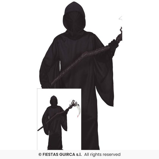 Black Mystic Grim Reapers Robe Black Robe Kids Halloween Fancy Dress Costume Age 3-12