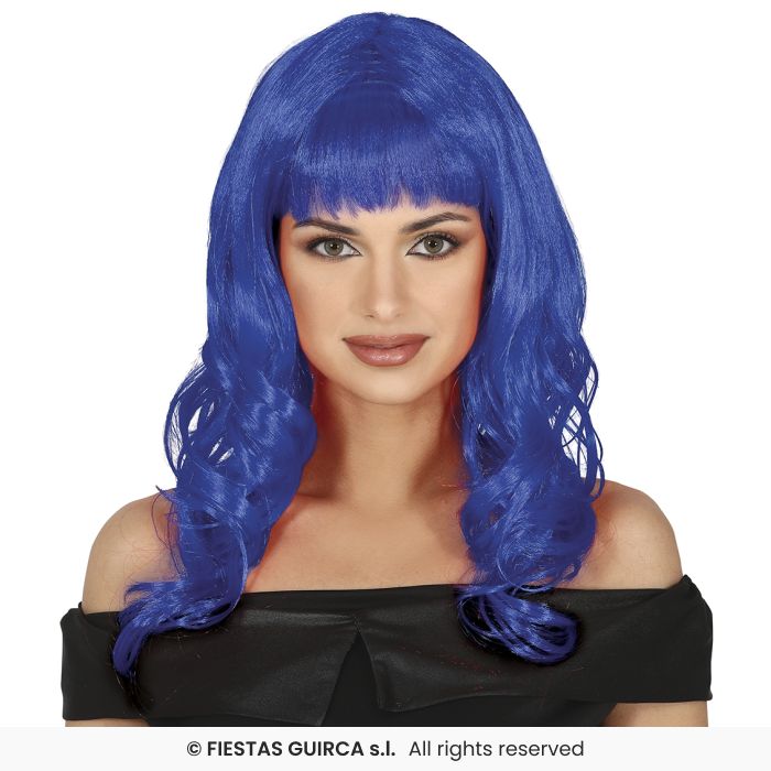 Ladies Long Curly Wig With Fringe Colour Fancy Dress Wig Adults