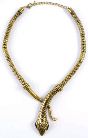 Snake Necklace Adult Ladies Gold Egyptian Necklace Fancy Dress Accessory