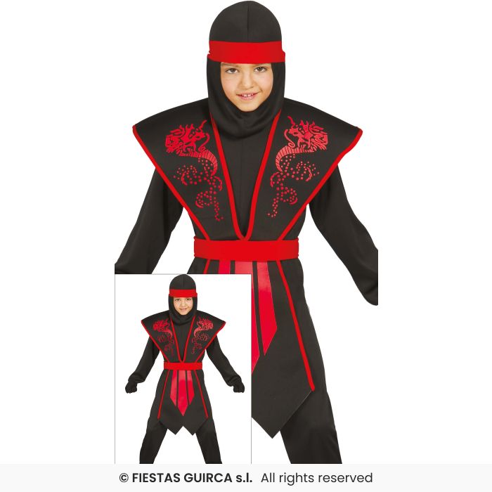 Halloween Shadow Ninja Costume Fancy Dress Kids Outfit Martial Arts Fighter Age 3-12