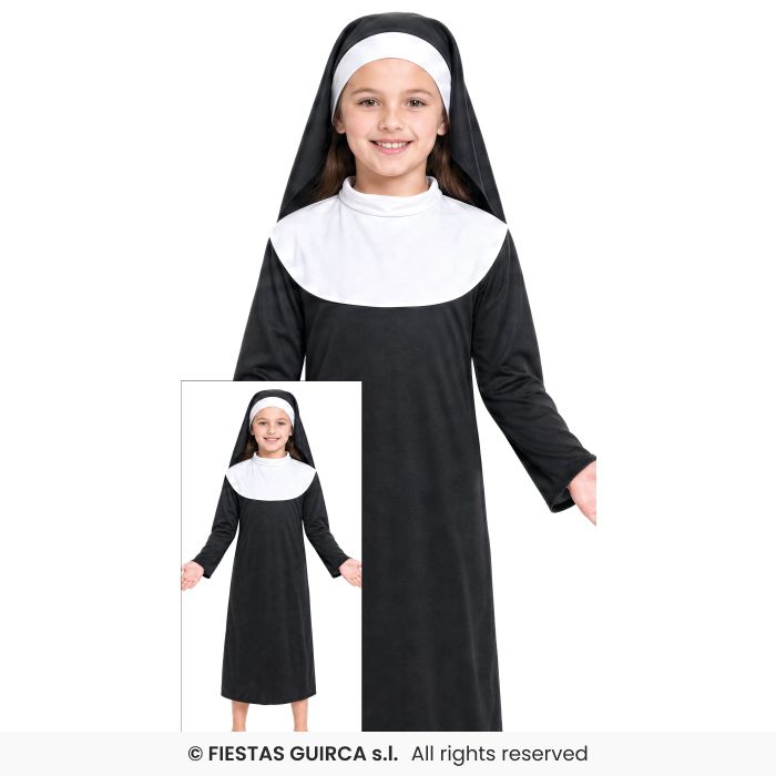 Nun Costume Girls Religious Figure Nuns Outfit Occupations Fancy Dress Age 5-12